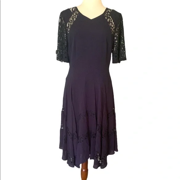 Rebecca Taylor Dresses Nwt Rebecca Taylor Navy Blue Crepe Lace